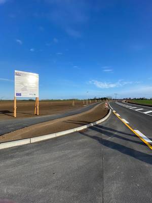 Die K35 wurde würde Anbindung des neuen Gewerbegebietes hergerichtet © LK NWM Die K35 wurde würde Anbindung des neuen Gewerbegebietes hergerichtet