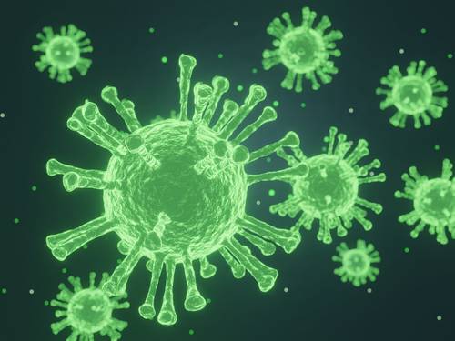 Virusvisualierung in toxic grün
