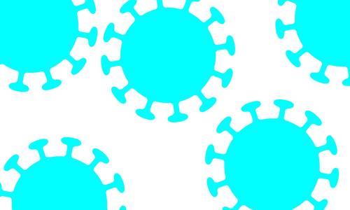 Corona Viren türkis im Pop-Art-Stil