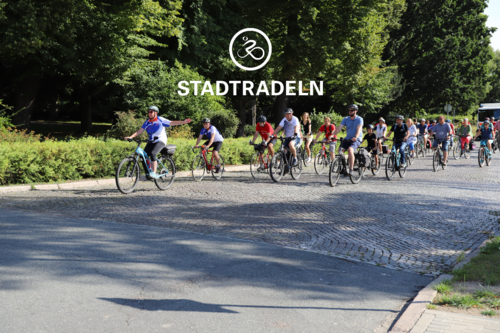 Radler mit Stadtradeln-Logo