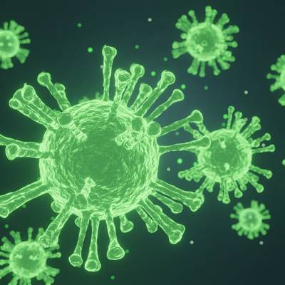 Virusvisualierung in toxic grün