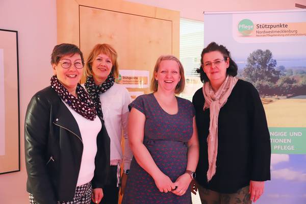 (v.l.) Marlind Schöne, Sybille Plink, Stefanie Rekulowitsch und  Kathrin Menk vom Team der Pflegestützpunkte Nordwestmecklenburg