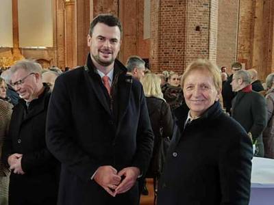 Tino Schomann, Siegfried Rakow auf dem Neujahrsempfang der Stadt Wismar 2023