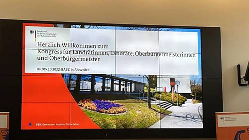 Kongress in Ahrweiler (Bild der Begrüßungsfolie)