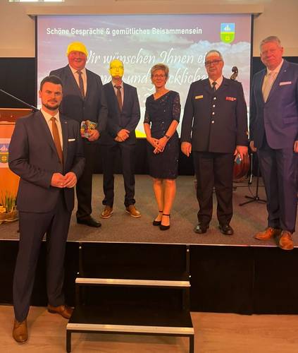 Kreistagspräsident Thomas Grote und Landrat Tino Schomann beim  Neujahrsempfang der Insel Poel