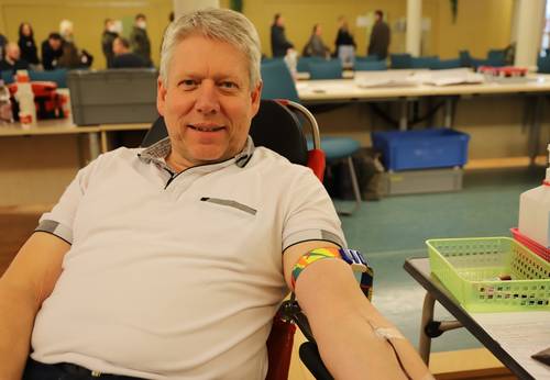 KTP Thomas Grote beim Blutspenden 2023
