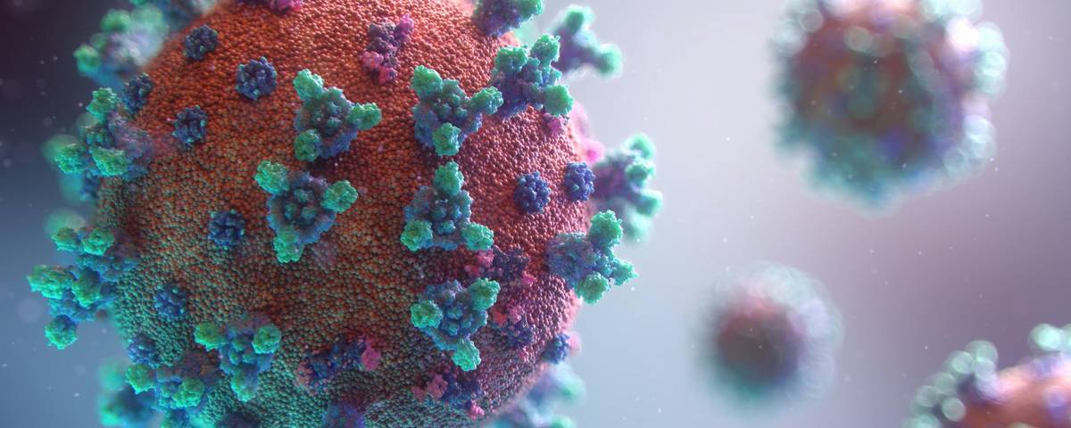 Visualisierung eines Virus in türkis und rosa ©fusion medical animation@unsplash © fusion medical animation@unsplash