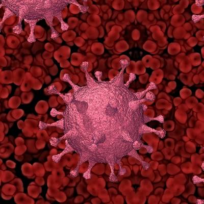 Virus Pixabay rosarot © Pixabay Visualisierung eines Virus in rot auf rotem Hintergrund
