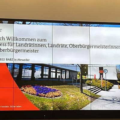 Kongress in Ahrweiler (Bild der Begrüßungsfolie)