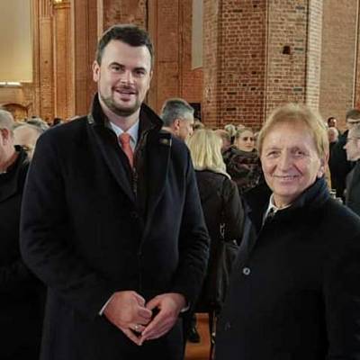 Tino Schomann, Siegfried Rakow auf dem Neujahrsempfang der Stadt Wismar 2023