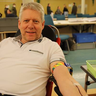 KTP Thomas Grote beim Blutspenden 2023 © LKNWM KTP Thomas Grote beim Blutspenden 2023