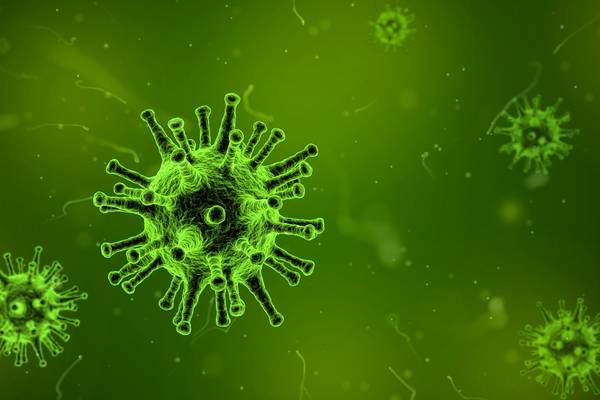 Visualisierung eines Virus in Neogrün