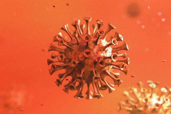 Visualisierung eines Virus in orange