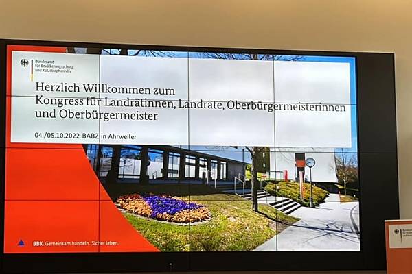 Kongress in Ahrweiler (Bild der Begrüßungsfolie)